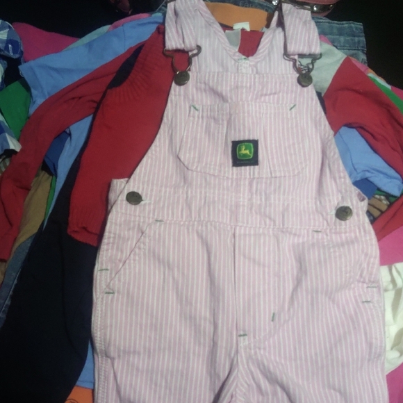 Pink Striped Overalls - Picture 2 of 7